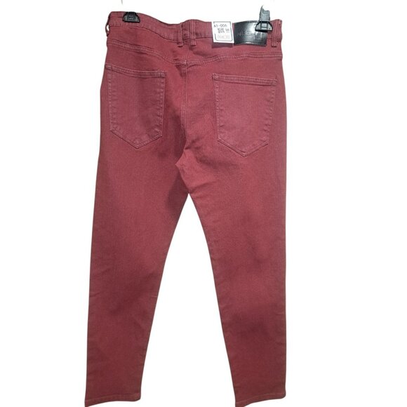 Lot of 3 Mens Jeans 36 Black/Blue/Burgundy Skinny Stretch Pants - Picture 8 of 12